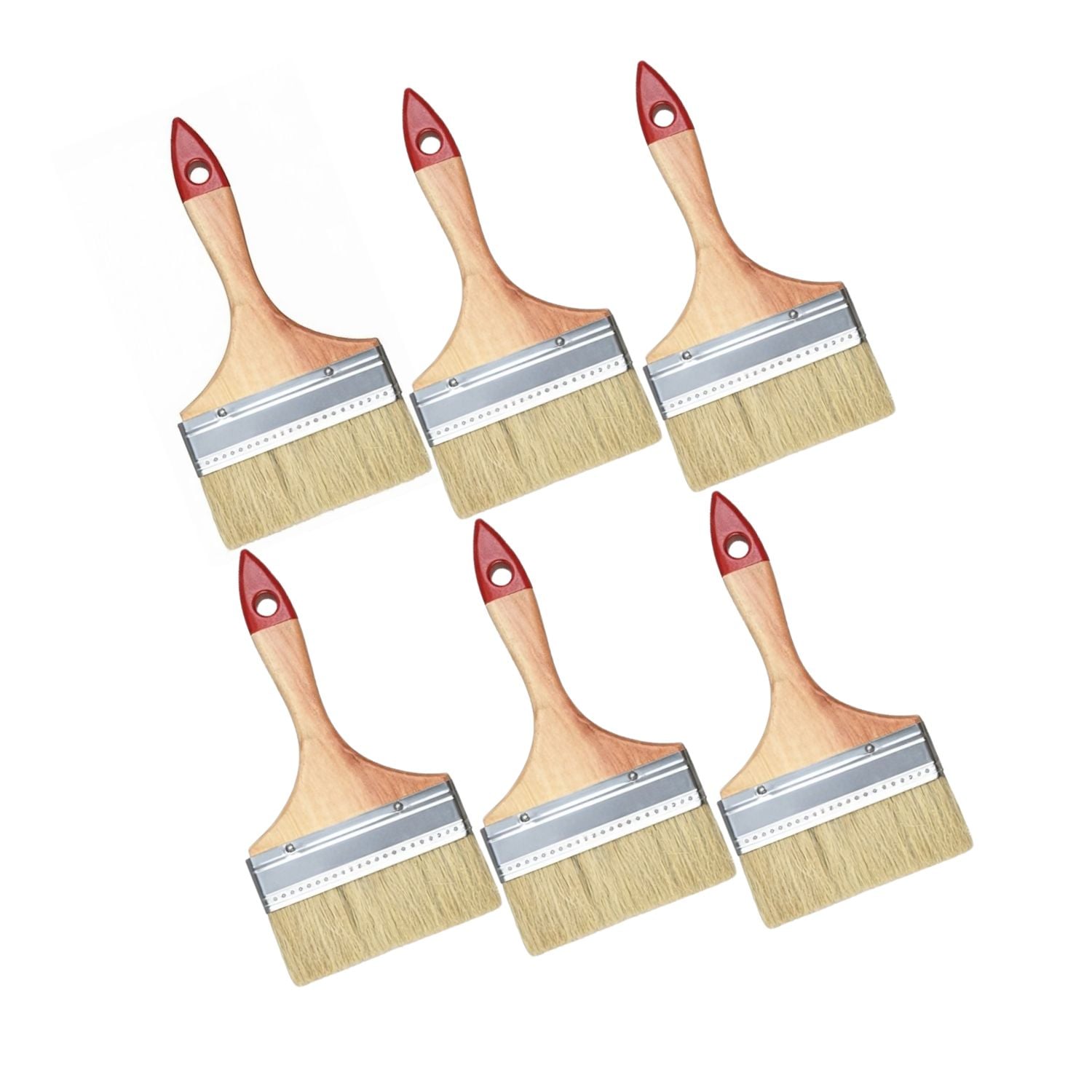 SET 6 BROCHA MANGO MADERA 5 PULGADAS PARA PINTURA PINTAR - 1