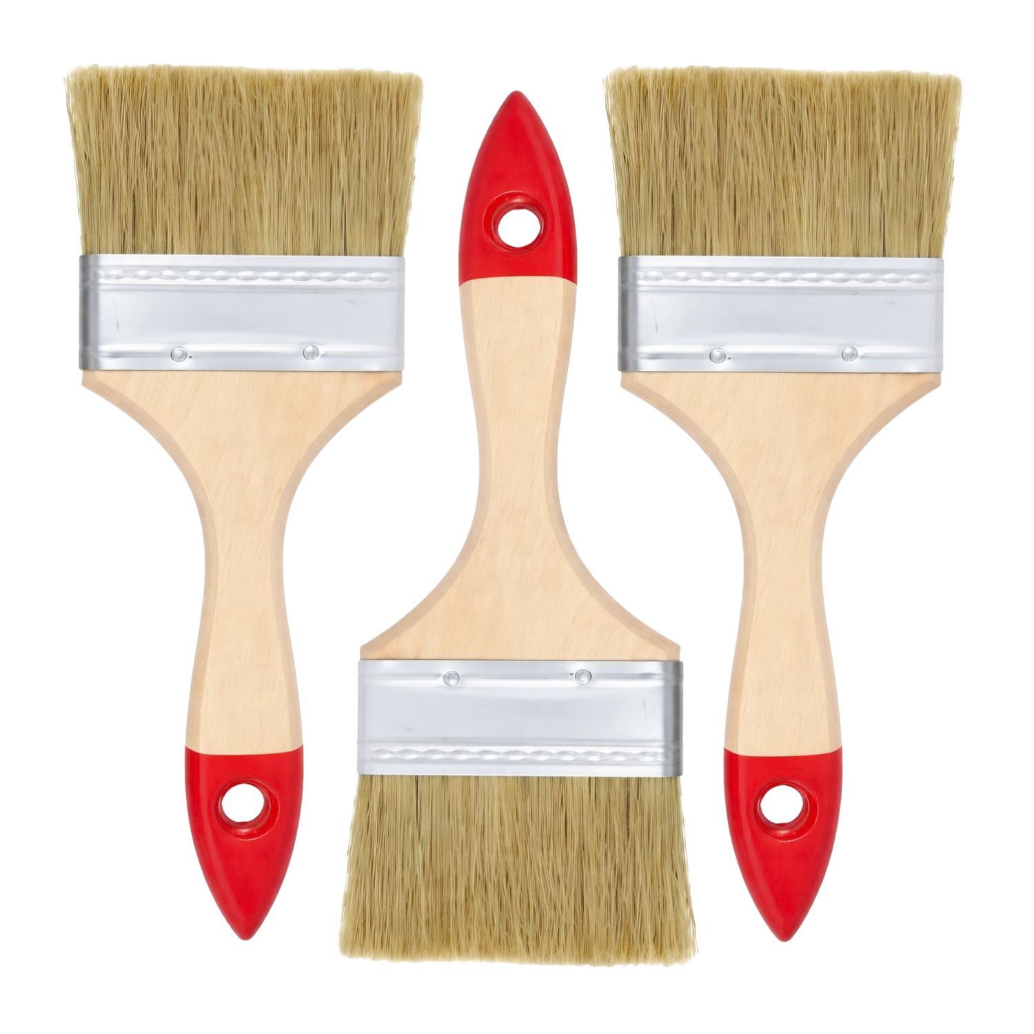 SET 3 BROCHA MANGO MADERA 3 PULGADAS PARA PINTURA PINTAR - 1