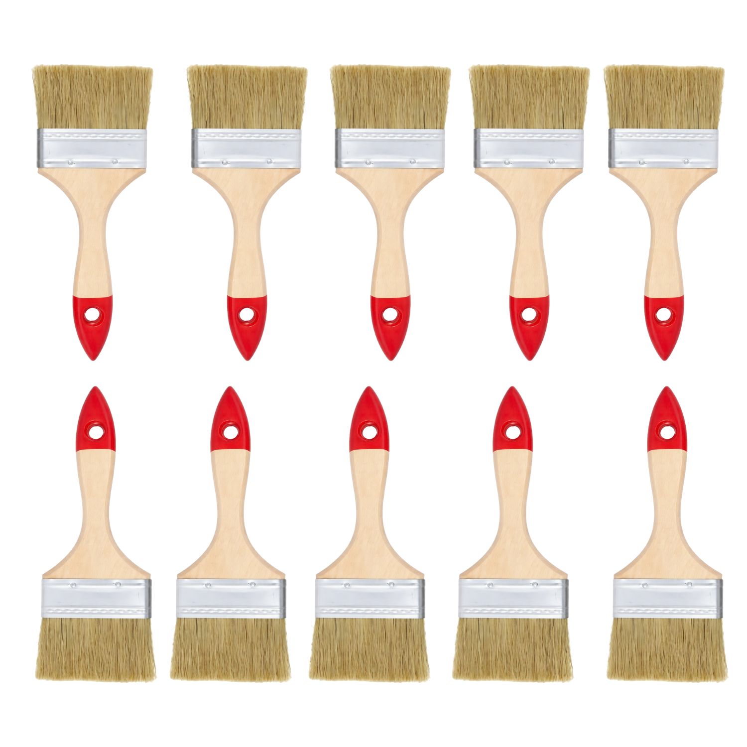 SET 10 BROCHA MANGO MADERA 3 PULGADAS PARA PINTURA PINTAR - 1