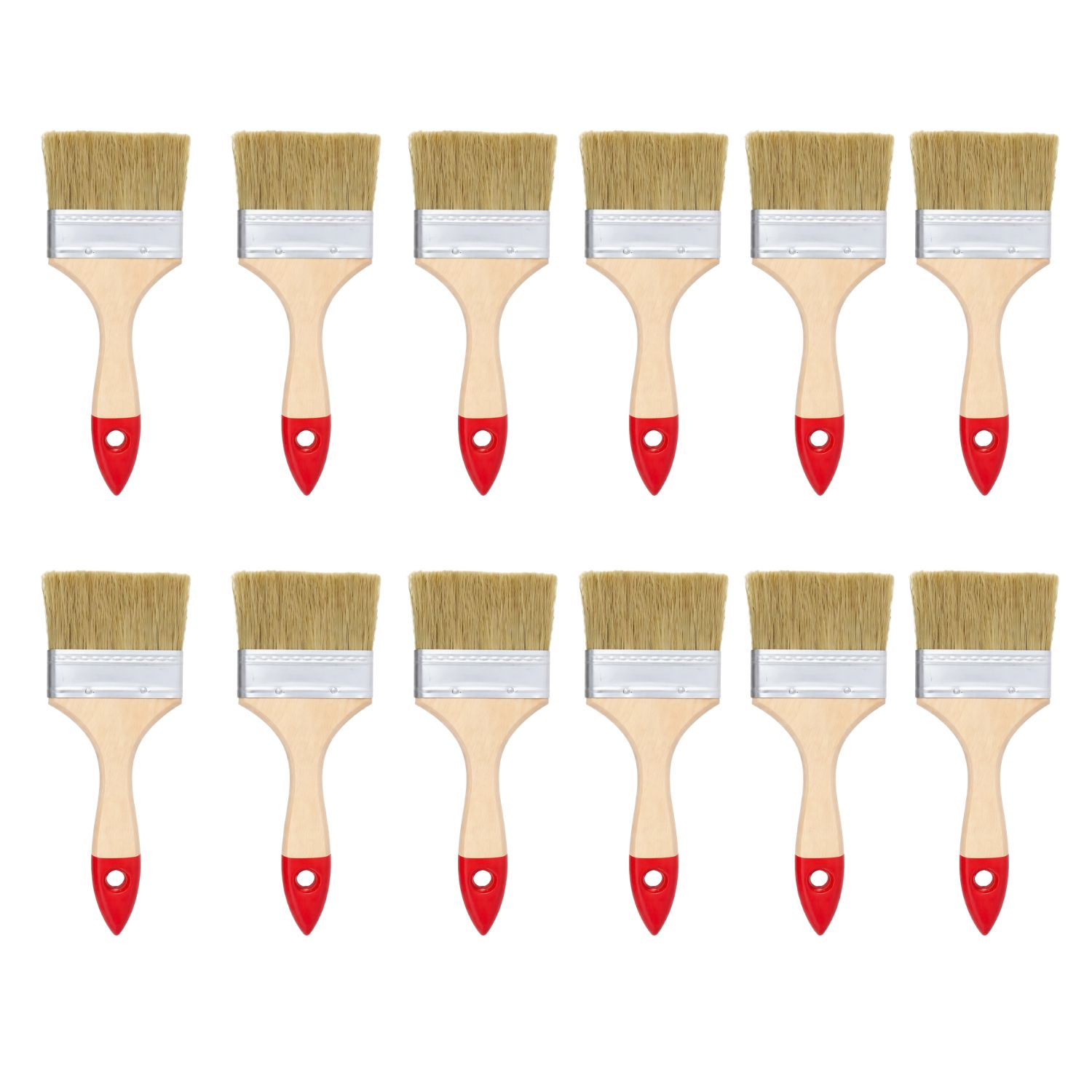 SET 12 BROCHA MANGO MADERA 3 PULGADAS PARA PINTURA PINTAR - 1