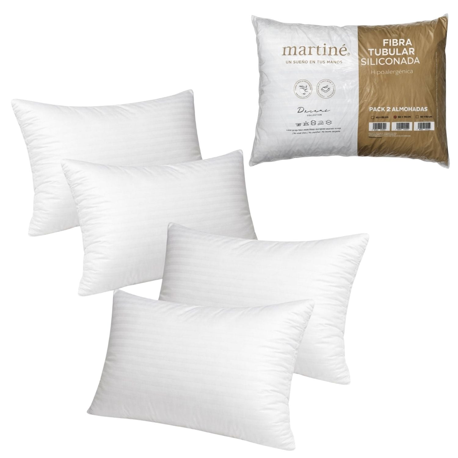 SET 4 ALMOHADAS ESTANDAR MARTINE  50X70CM POLIESTER - 1