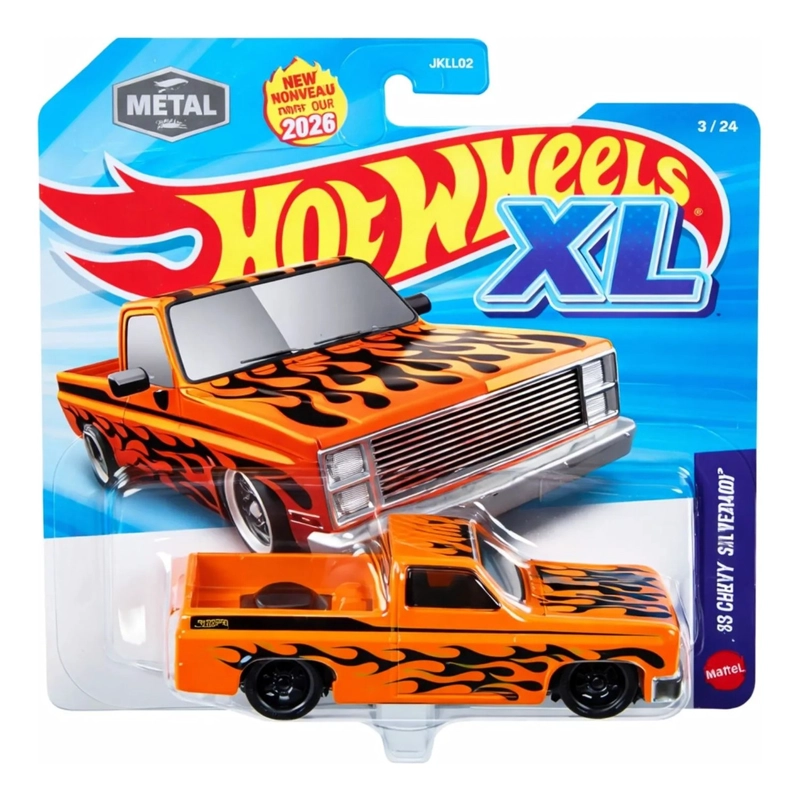 HOT WHEELS XL 83 CHEVY SILVERADO NARANJA LLAMAS 1/43 2026 - 1