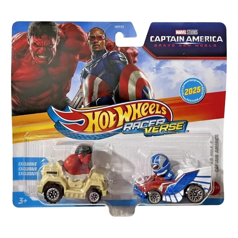 HOT WHEELS RACERVERSE 2025 RED HULK Y CAPITAN AMERICA - 1
