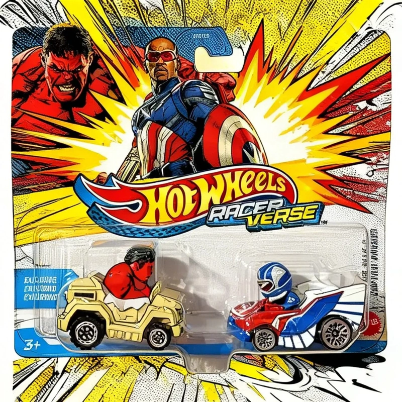HOT WHEELS RACERVERSE 2025 RED HULK Y CAPITAN AMERICA - 3