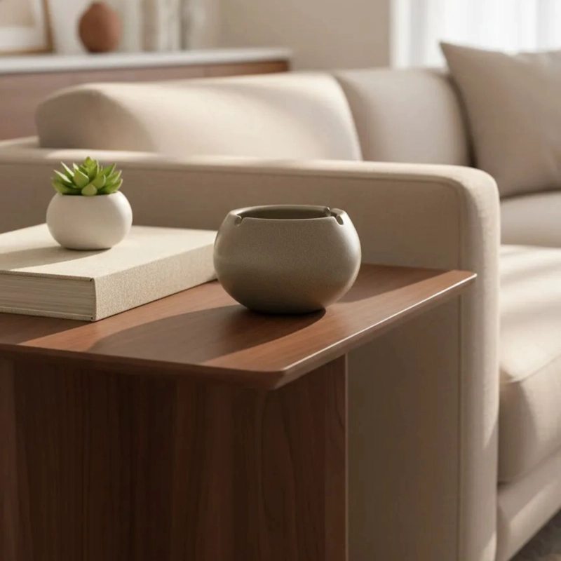 CENICERO CERAMICA REDONDO DECORATIVO MESA WAYU ESFE RICO - 4