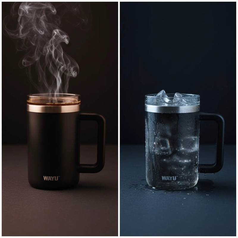 MUG TERMICO WAYU 650ML ACERO INOXIDABLE NEGRO - 4
