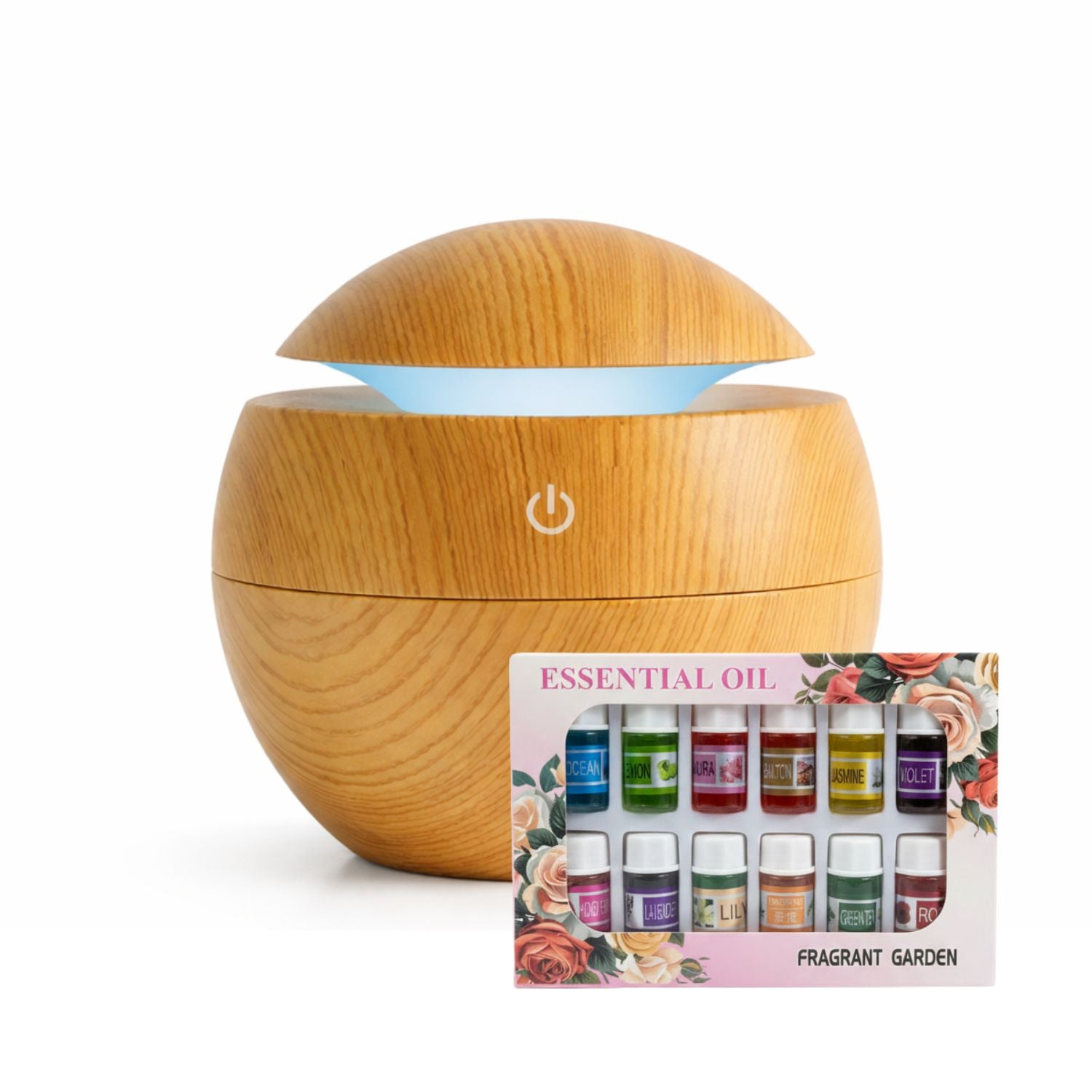 PACK HUMIDIFICADOR 12 ESCENCIAS ASPECTO MADERA CLARO RELAJACION - 1
