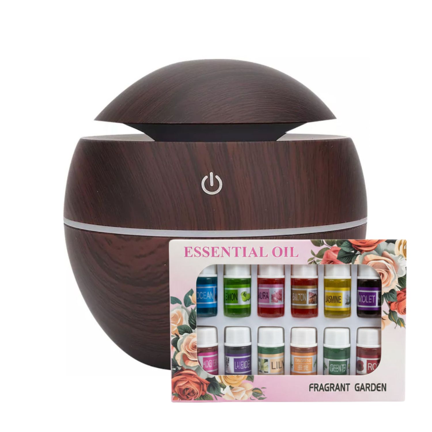PACK HUMIDIFICADOR 12 ESCENCIAS ASPECTO MADERA OSCURO RELAJACION - 1