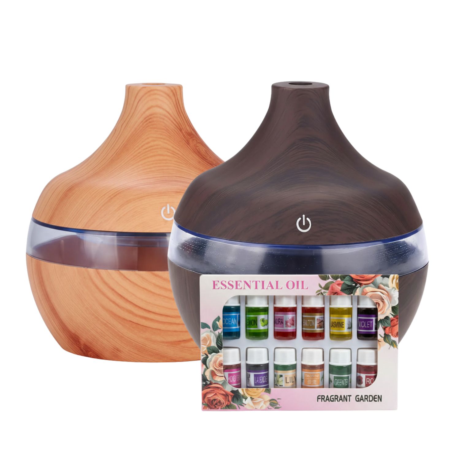 PACK 2 HUMIDIFICADORES 12 ESCENCIAS GRANO MADERA CLARO OSCURO - 1
