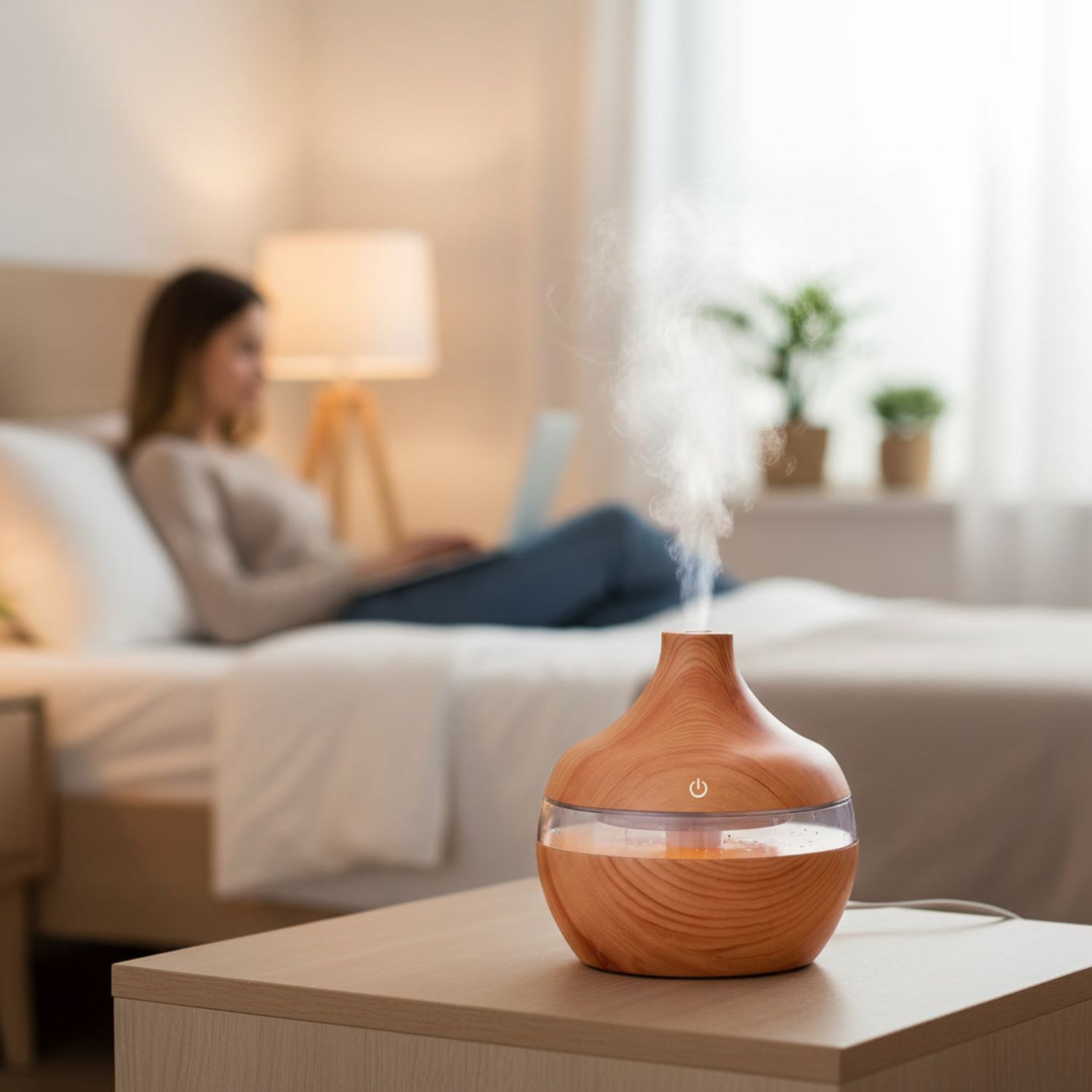 PACK 2 HUMIDIFICADORES AROMATIZADOR 12 ESCENCIAS FORMA GRANO MADERA CLARO - 4