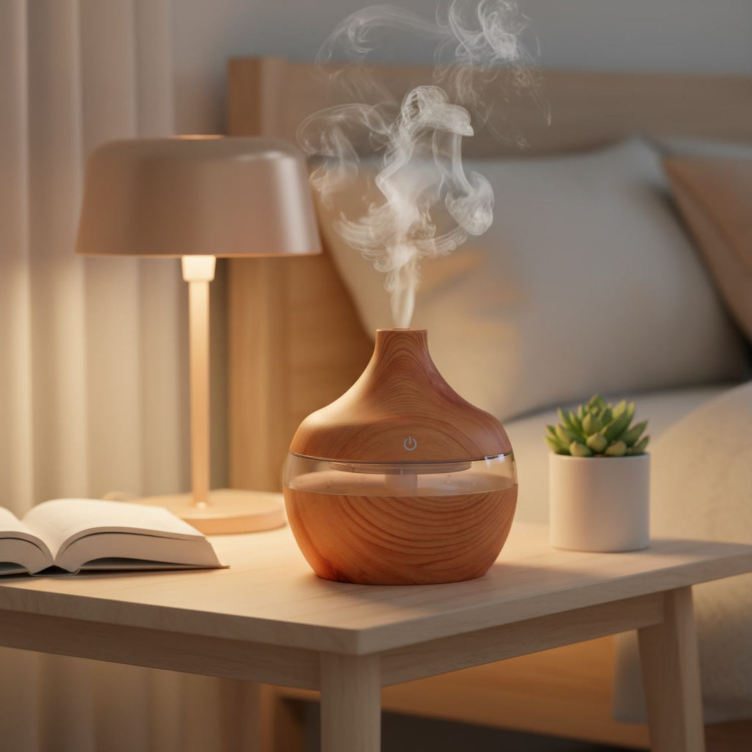 PACK 2 HUMIDIFICADORES AROMATIZADOR 12 ESCENCIAS FORMA GRANO MADERA CLARO - 5