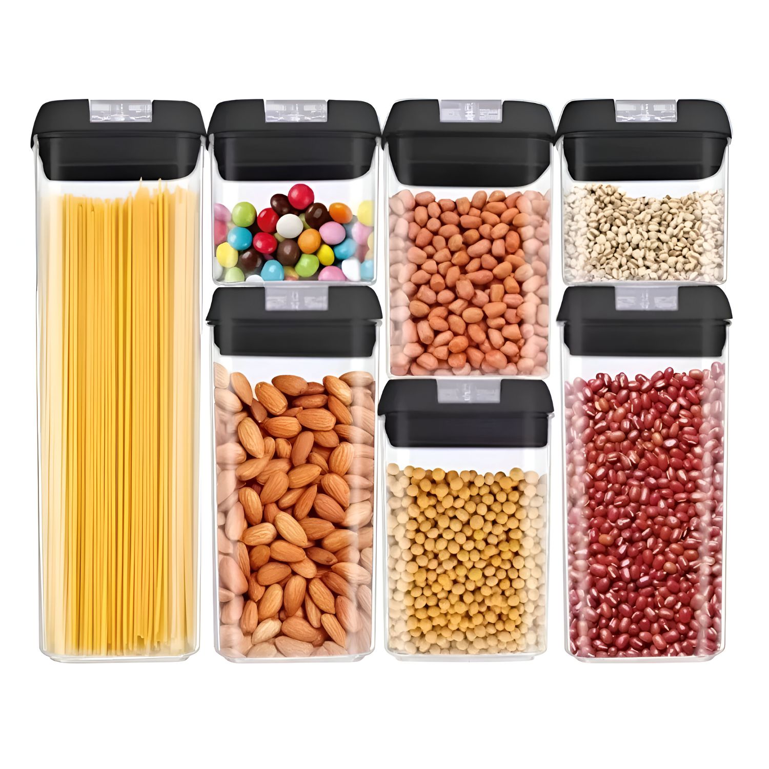SET 7 CONTENEDORES COCINA DESPENSA PARA ALIMENTOS ALTA CALIDAD - 1