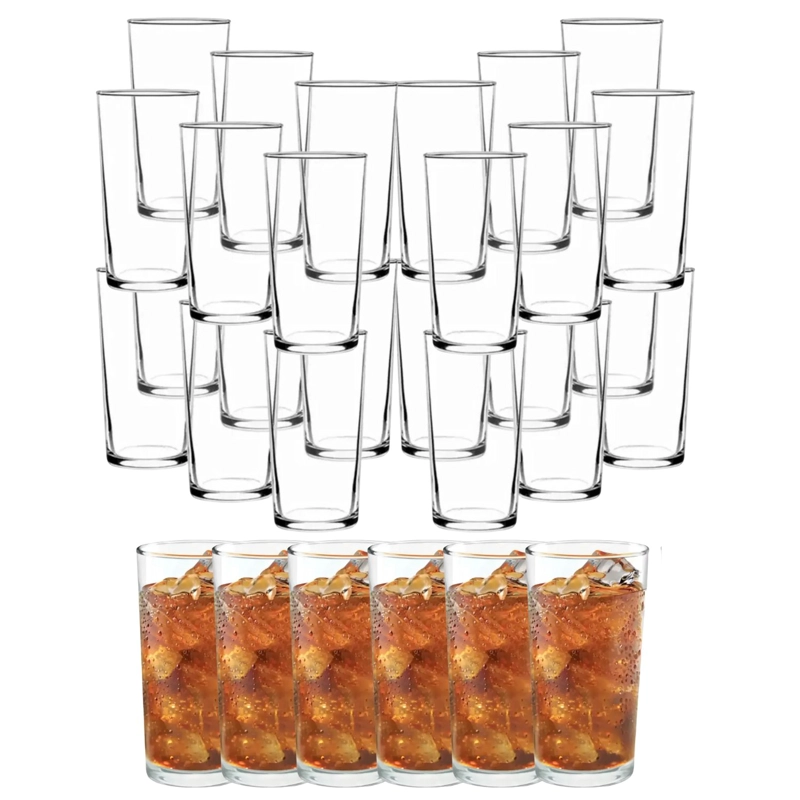 SET 30 VASOS ATLANTA 258ML VIDRIO CELEBRACIONES LARGO - 1