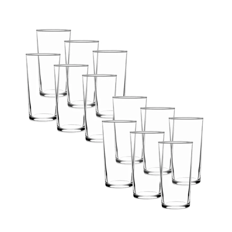 SET 12 VASOS ATLANTA 258ML VIDRIO CELEBRACIONES LARGO - 1