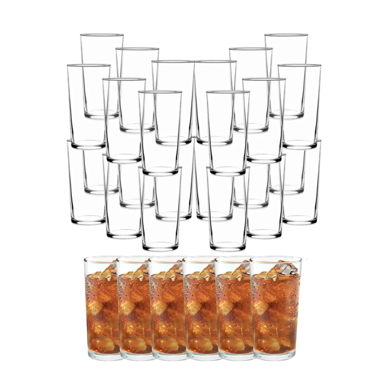 SET 36 VASOS ATLANTA 258ML VIDRIO CELEBRACIONES LARGO - 1
