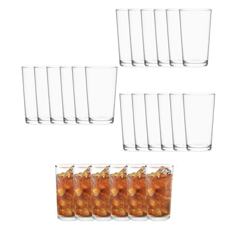 SET 24 VASOS ATLANTA 258ML VIDRIO CELEBRACIONES LARGO - 1