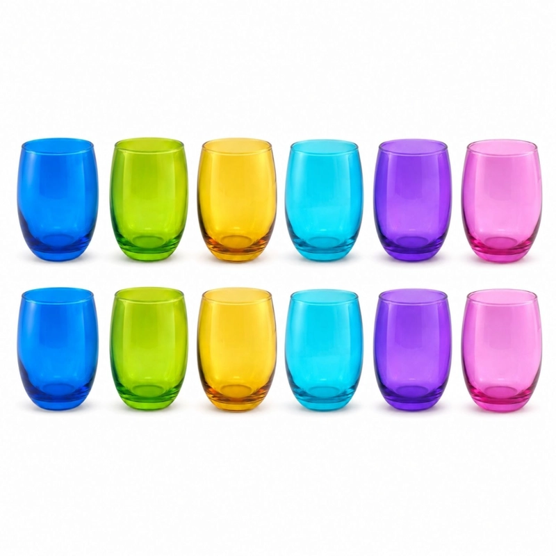 12 VASOS VIDRIO ALTOS MIKONOS FULL COLOR 460ML CRISTAR - 2