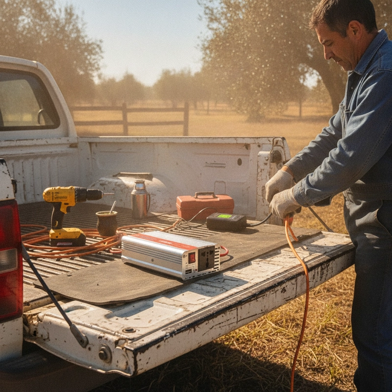 INVERSOR DE CORRIENTE 12V A 220V 1000W AUTO CAMPING - 2
