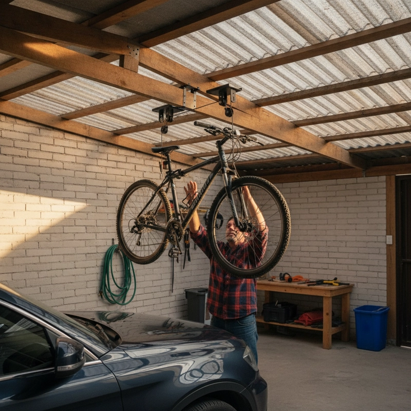 SOPORTE COLGANTE BICICLETA KAYAK TECHO 25KG - 2