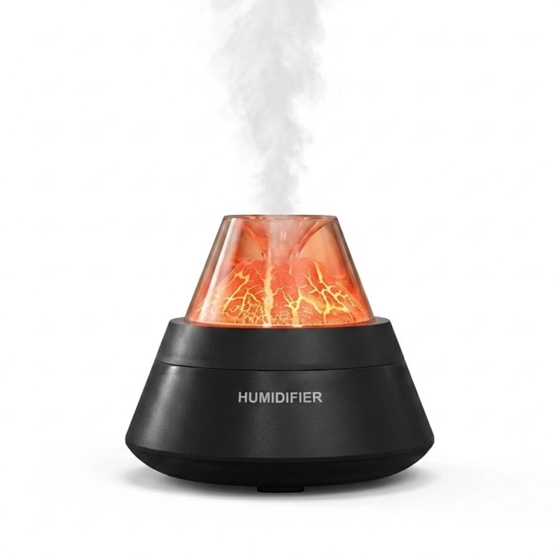 HUMIDIFICADOR DIFUSOR AROMAS VOLCAN 250ML USB LED NEGRO - 1