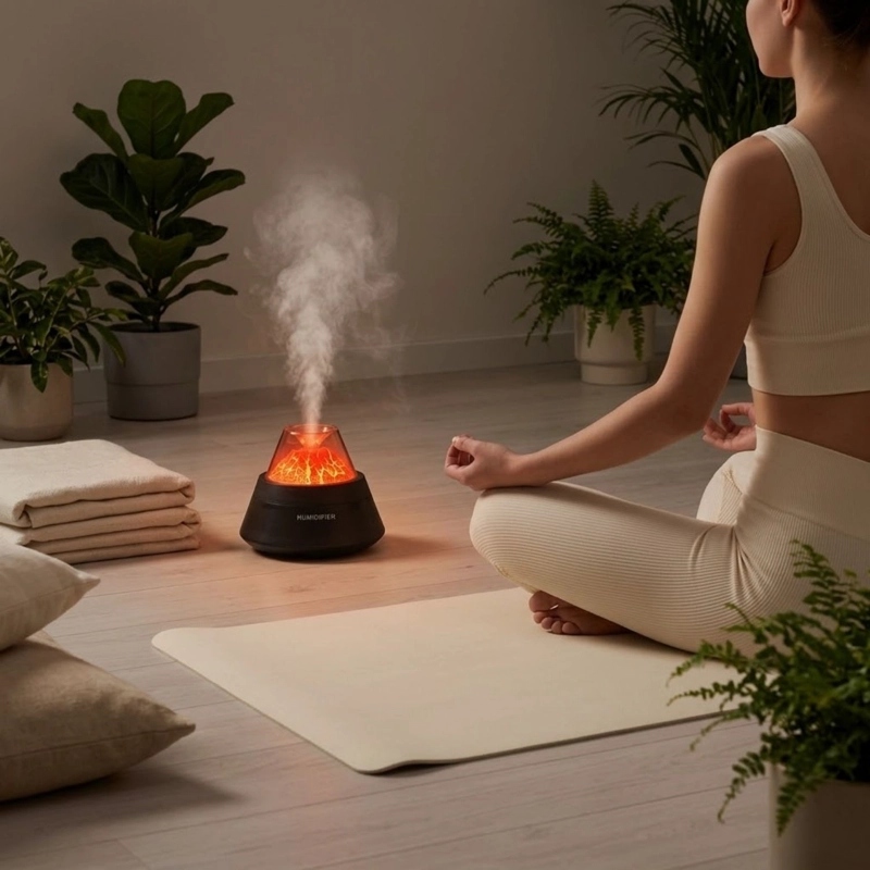 HUMIDIFICADOR DIFUSOR AROMAS VOLCAN 250ML USB LED NEGRO - 3