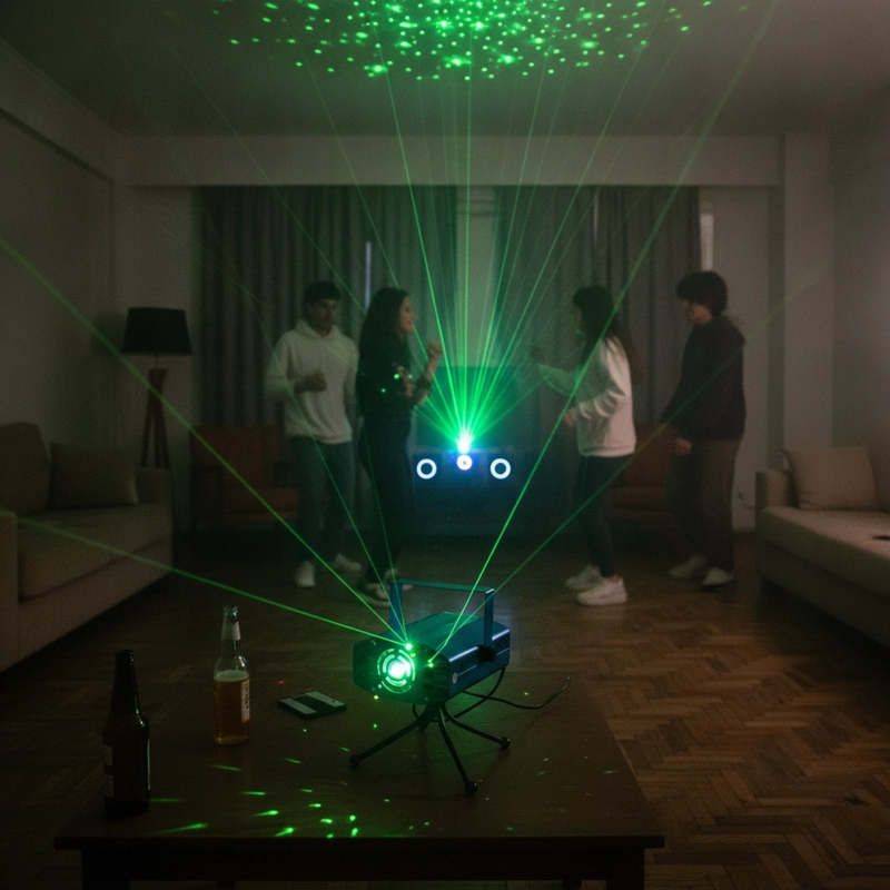 PROYECTOR LASER VERDE FIESTA RITMO MUSICA LUCES DJ AZUL - 2