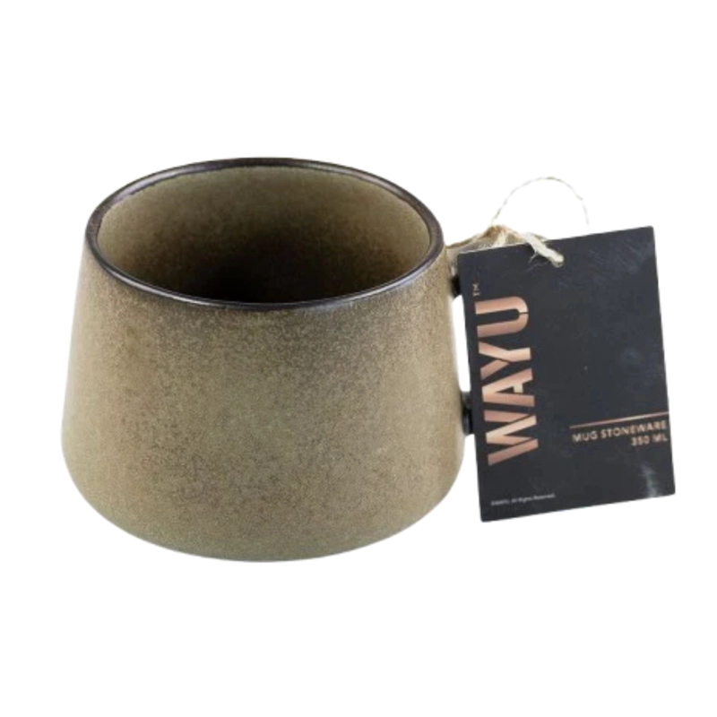 MUG CERAMICA 350ML GRES WAYU TAZA CAFE  DISEÑO RUSTICO - 3