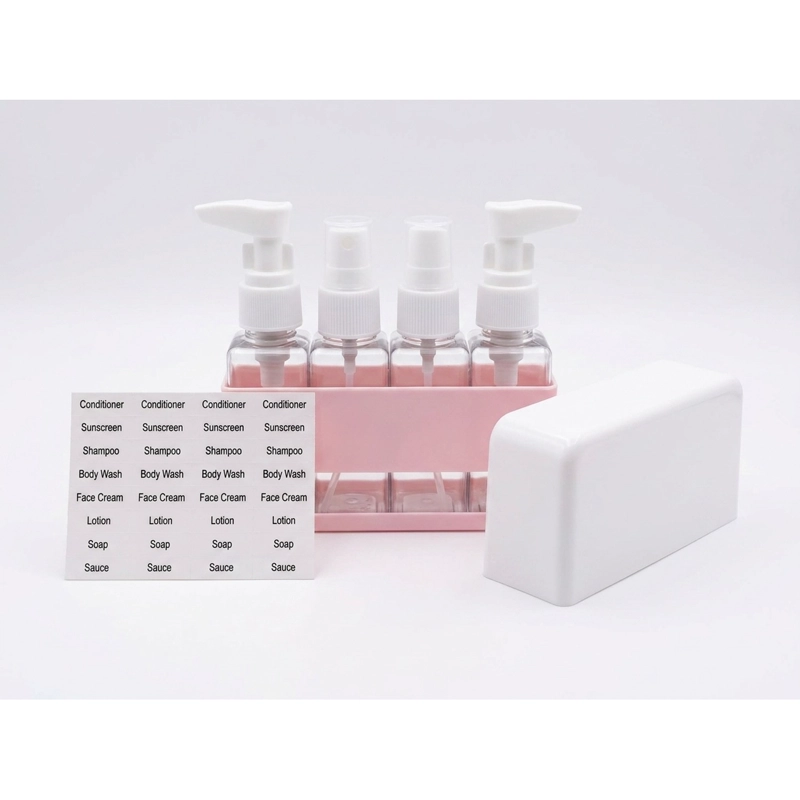 SET 4 BOTELLAS SPRAY ORGANIZADOR BAÑO ROSA 12CM - 1