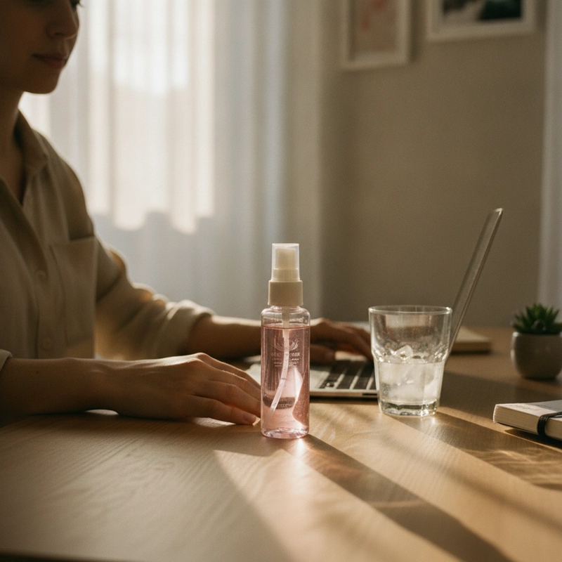 SET 4 BOTELLAS SPRAY ORGANIZADOR BAÑO ROSA 12CM - 6