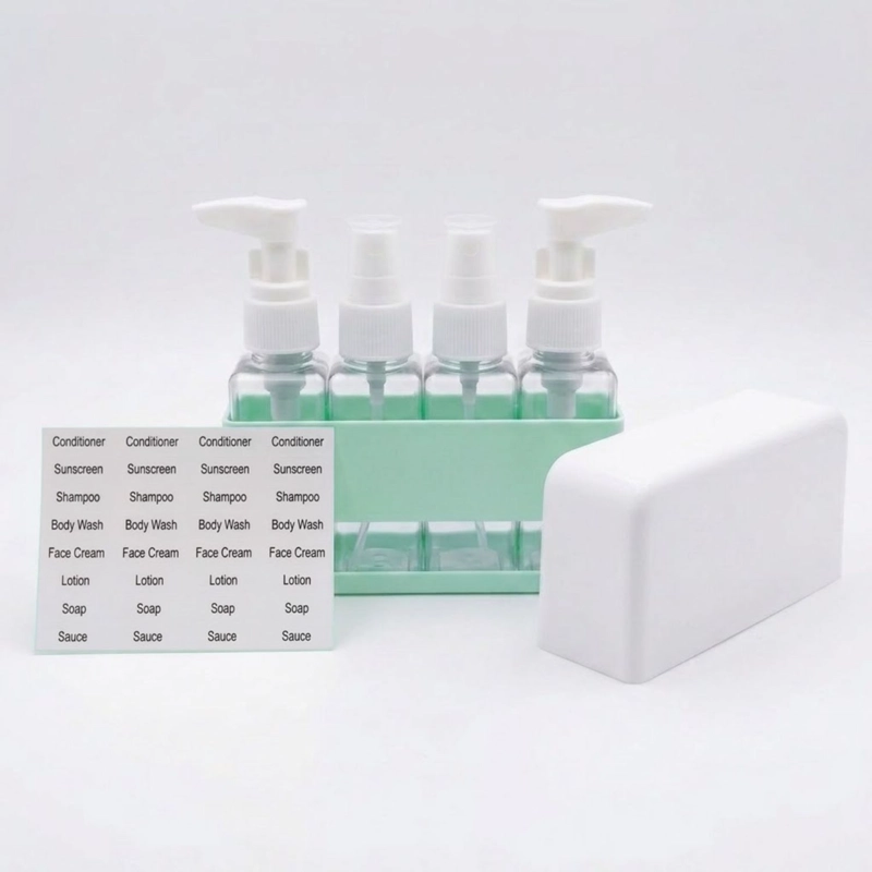 SET 4 BOTELLAS SPRAY ORGANIZADOR BAÑO VERDE 12CM - 1