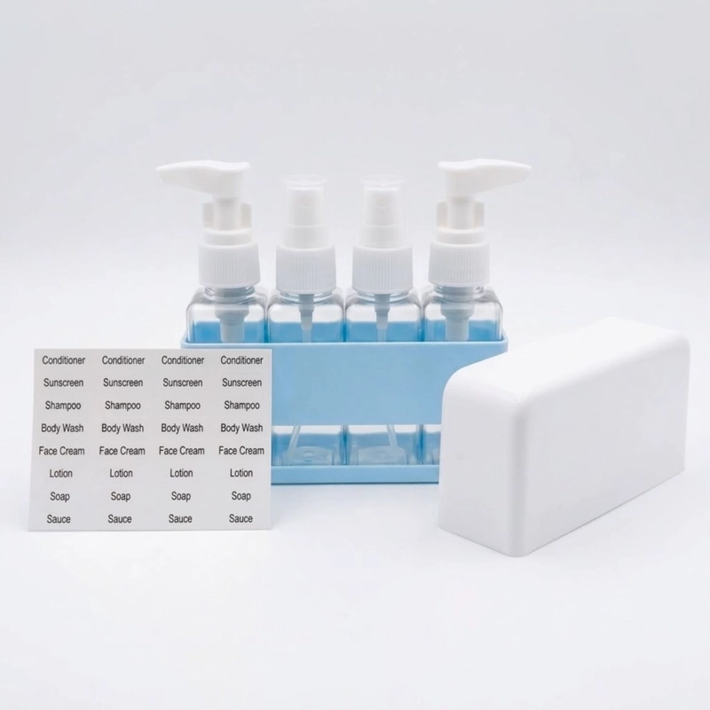SET 4 BOTELLAS SPRAY ORGANIZADOR BAÑO AZUL 12CM - 1