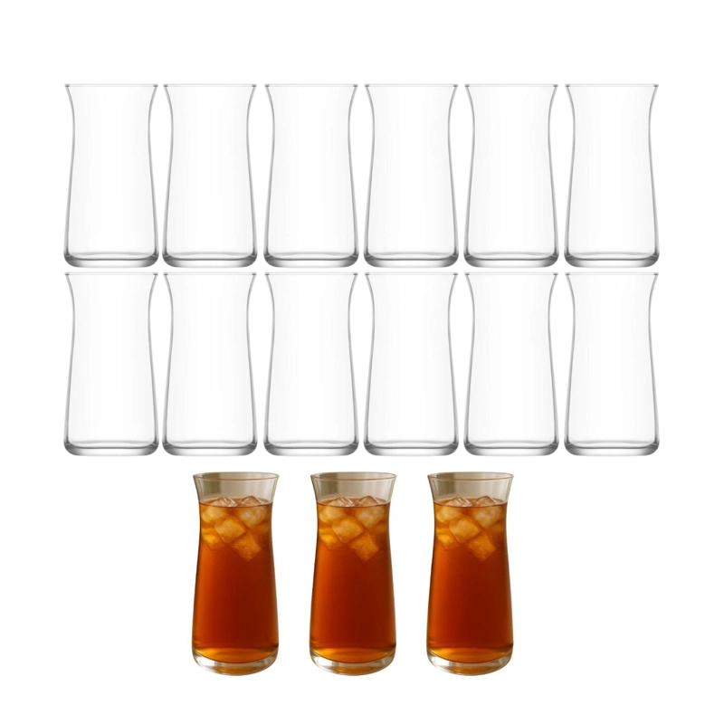 SET 48 VASOS VIDRIO ALTOS 370ML LAV BEBIDAS TRAGOS BAR - 1