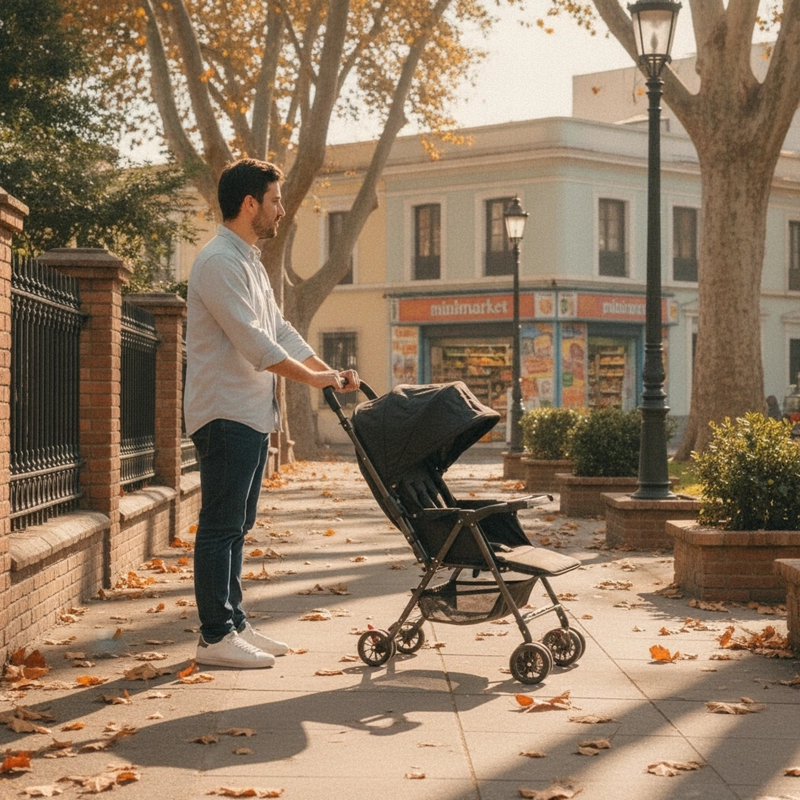 COCHE BEBE  INFANTES PLEGABLE ACERO 12KG SILLA PASEOS COCHECITO - 3
