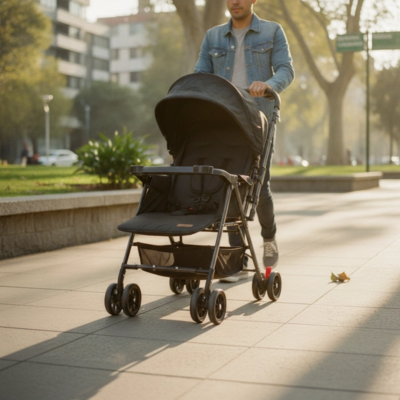 COCHE BEBE  INFANTES PLEGABLE ACERO 12KG SILLA PASEOS COCHECITO - 7