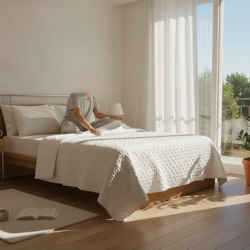 CUBRECAMAS QUILT 2 1/2 PLAZAS BLANCO DELUXE COLLECTION - 2