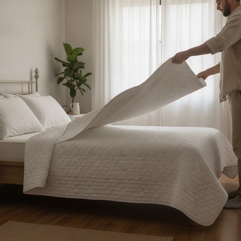 CUBRECAMAS QUILT 2 1/2 PLAZAS BLANCO DELUXE COLLECTION - 8