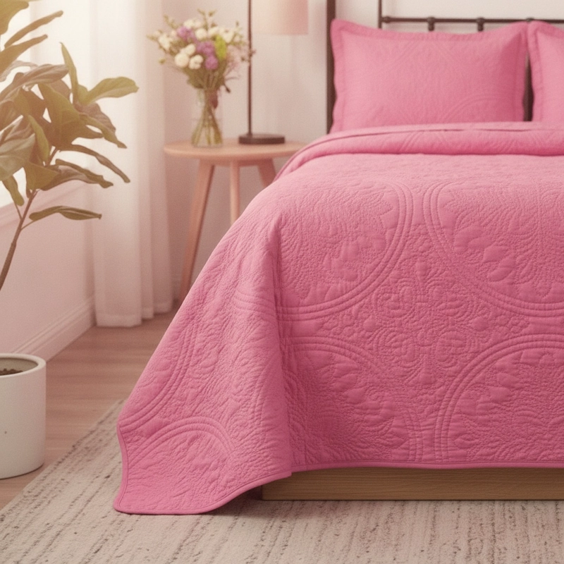 CUBRECAMAS QUILT 2 PLAZAS WONDER COLLECTION CORAL 220X240CM - 7