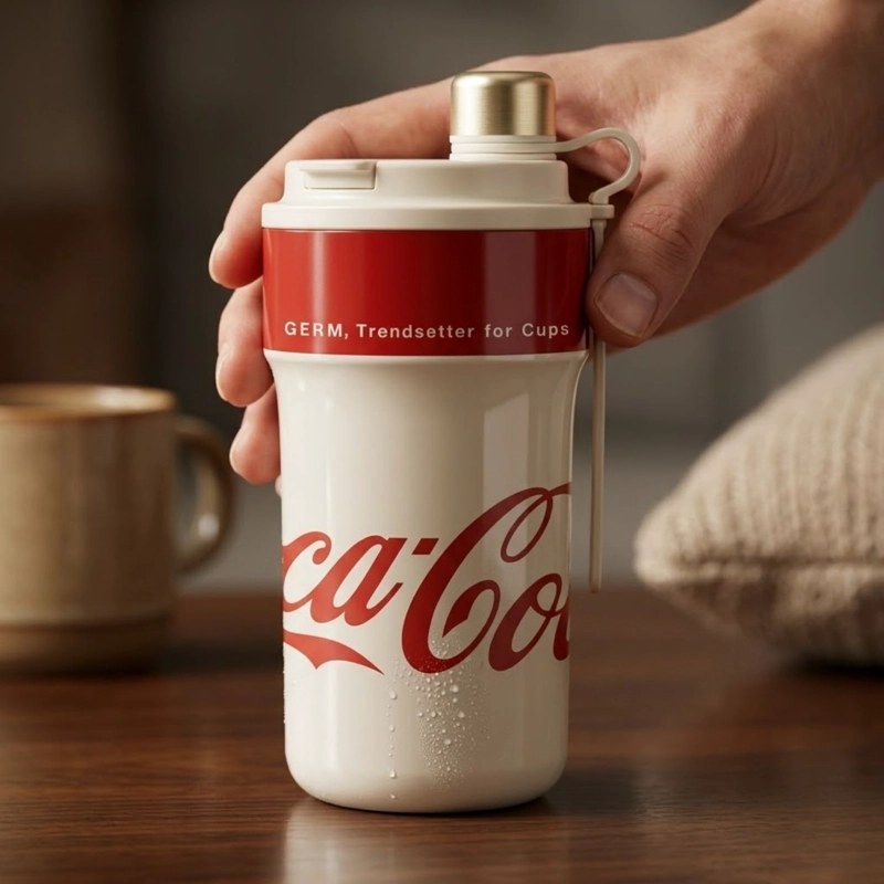 TERMO COCACOLA GERM 650ML INOXIDABLE BLANCO - 5