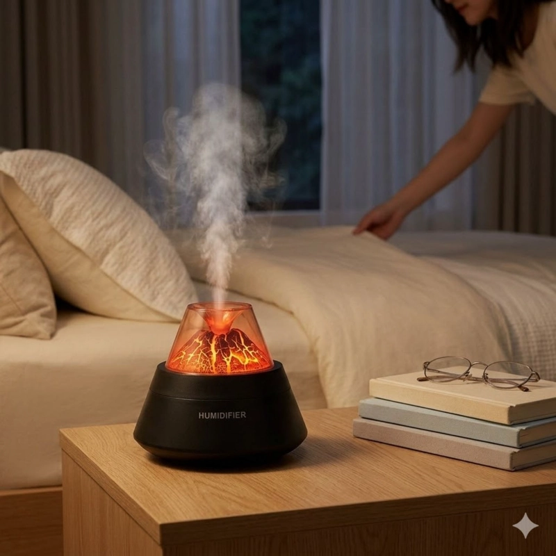 SET 2 HUMIDIFICADORES VOLCAN 250ML NEGRO 12 ESENCIAS - 2