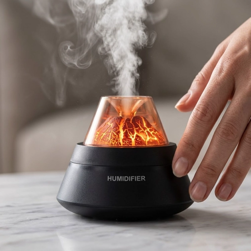 SET 2 HUMIDIFICADORES VOLCAN 250ML NEGRO 12 ESENCIAS - 6