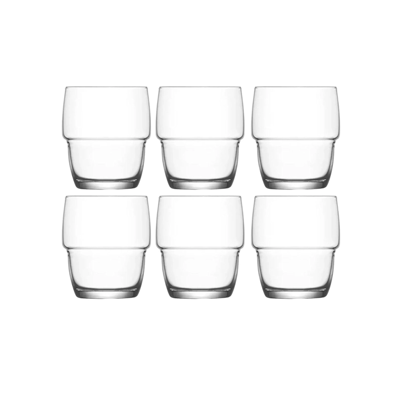 SET 6 VASOS GALATA WHISKY BEBIDAS TRAGOS 285ML TRANSPARENTE - 1
