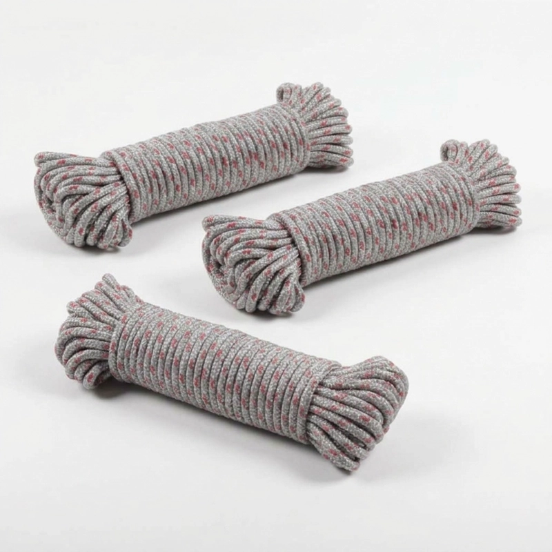SET 3 CUERDAS PLASTICO RESISTENTE 5MM 10 METROS GRIS - 1