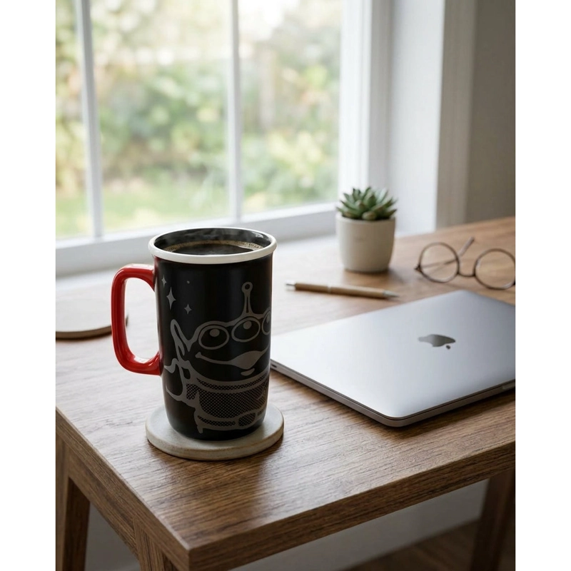 TAZON MUG DISNEY TOY STORY ALIEN VENTI CERAMICA 550ML NEGRO - 2