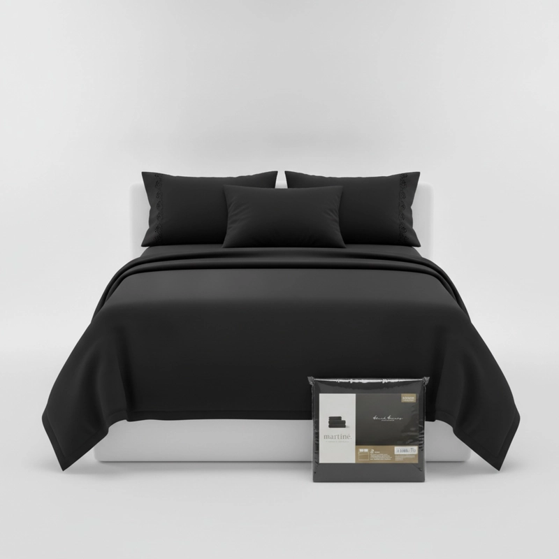 SET SABANAS 2 PLAZAS 144 HILOS BLACK BEAUTY MARTINE - 1