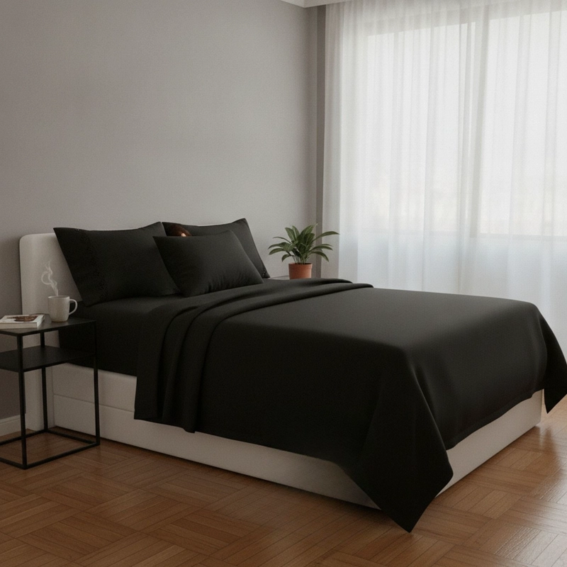 SET SABANAS 2 PLAZAS 144 HILOS BLACK BEAUTY MARTINE - 3