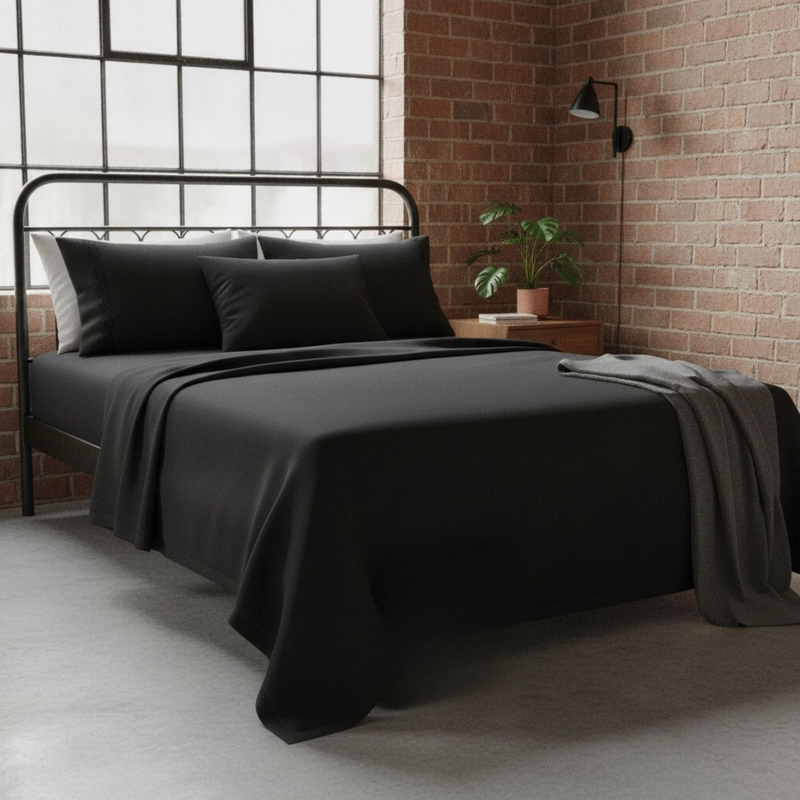 SET SABANAS 2 PLAZAS 144 HILOS BLACK BEAUTY MARTINE - 4