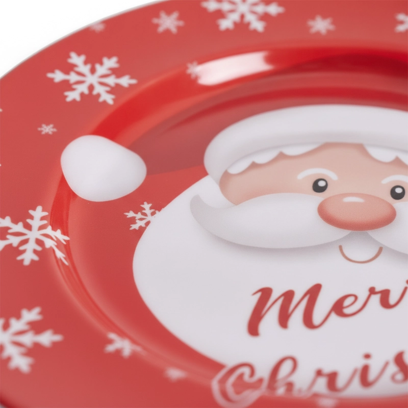 SET 3 PLATOS DECORATIVOS NAVIDAD MELAMINA NAVIDEÑOS 33CM - 2