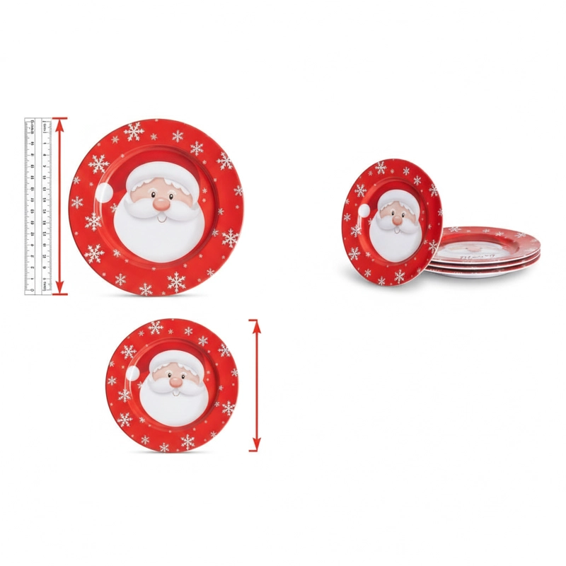 SET 3 PLATOS DECORATIVOS NAVIDAD MELAMINA NAVIDEÑOS 33CM - 5