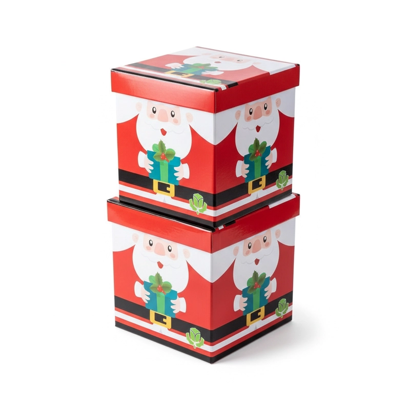 PUFF NAVIDEÑO PLEGABLE 30X30X30CM BAUL ORGANIZADOR - 3