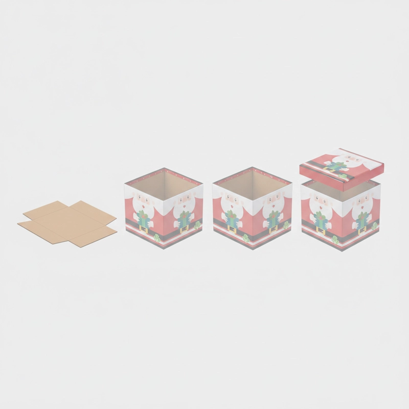 PUFF NAVIDEÑO PLEGABLE 30X30X30CM BAUL ORGANIZADOR - 5